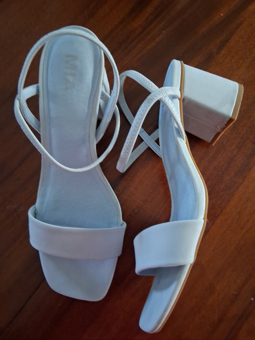 Light Blue Strappy Block Heel